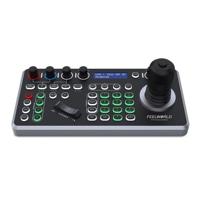 FEELWORLD KBC20 PTZ Camera Joystick Controller, LCD Screen 4D Joystick Control Keyboard Support PoE VISCA Pelco-D/P RS422 RS485 RS232 RJ45 For Church Live, Events, Live Streaming, NO NDI
