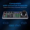 FEELWORLD KBC20 PTZ Camera Joystick Controller, LCD Screen 4D Joystick Control Keyboard Support PoE VISCA Pelco-D/P RS422 RS485 RS232 RJ45 For Church Live, Events, Live Streaming, NO NDI view 4