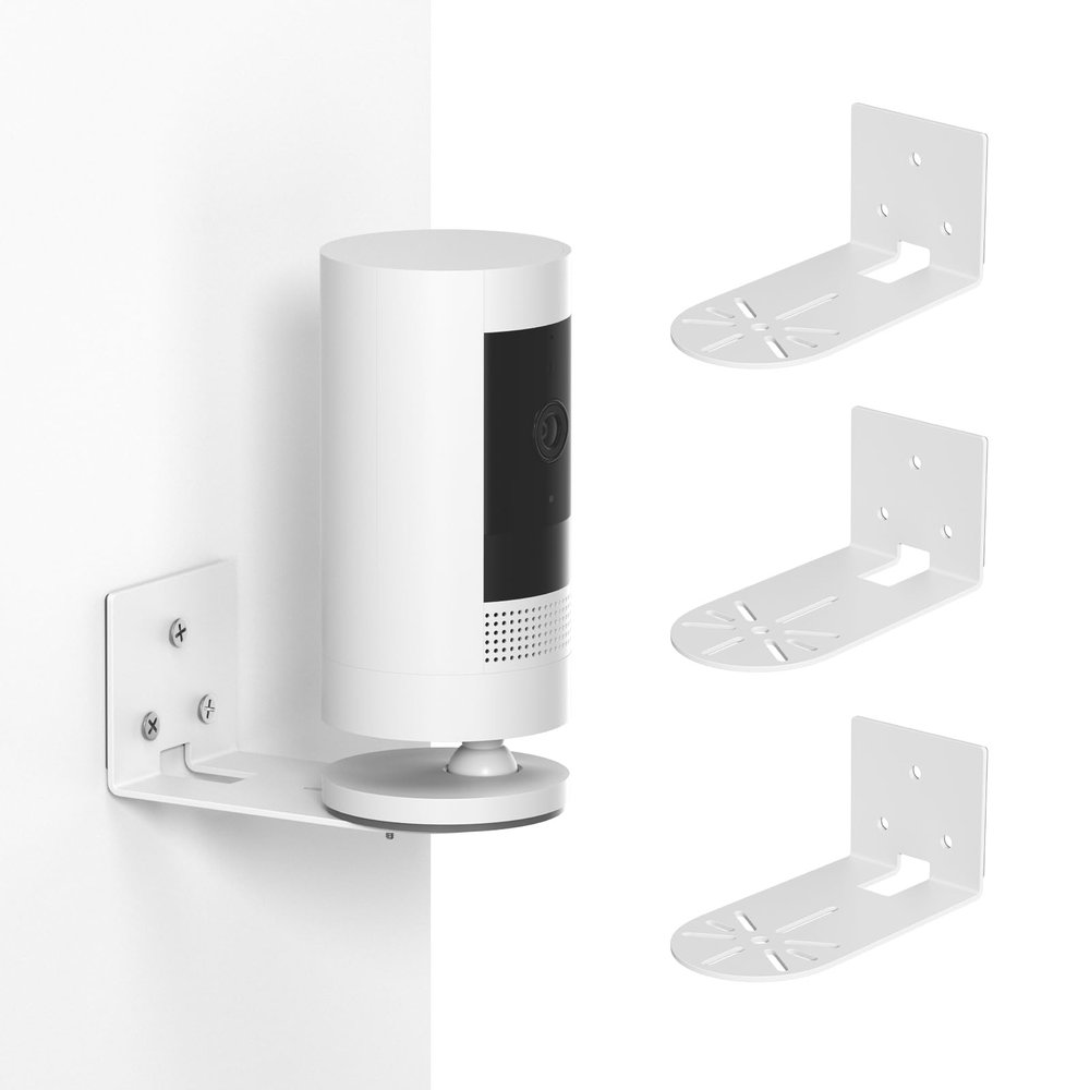 2 Pack No-Drill Wall Mount for Ring Indoor Cam (2nd & 1st Gen), Metal Adhesive Camera Holder with Strong VHB Tape, Stable Anti-Drop Security Bracket  Easy, Damage-Free Installation