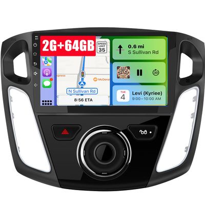Android 13 Car Radio for Ford Focus 2012-2017, 9 inch GPS Navigation Built in Wireless CarPlay Android Auto Bluetooth WiFi SWC Head Unit Auto FM/AM DSP Wireless Update [2G+64G]