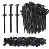 100 Pack Heavy Duty Nylon Zip Ties with Mounting Buckles, Self-Locking Cable Fasteners for Car & Home view 1