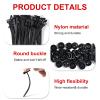 100 Pack Heavy Duty Nylon Zip Ties with Mounting Buckles, Self-Locking Cable Fasteners for Car & Home view 3