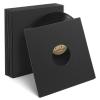 16 Pcs Record Jackets Cardboard with Center Hole, 12 Inch Vinyl Record Paper Sleeves, Protective Outer Sleeves for 45 RPM, Square Album Jackets for Vinyl Records Collections Storage(Matte Black) view 1