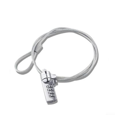 Combination Lock With Steel Wire Rope For Security Of Laptops, Desktops And Docking Stations, Featuring Resettable 4 Digit Code