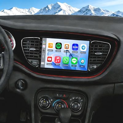 2G+64G Car Radio Stereo for Dodge Dart 2012-2016,Double Din 9 inch Touch Screen for Dart in-Dash Dead Unit with Wireless Carplay Android Auto,GPS,Bluetooth,WiFi,FM/RDS,SWC + AHD Backup Camera