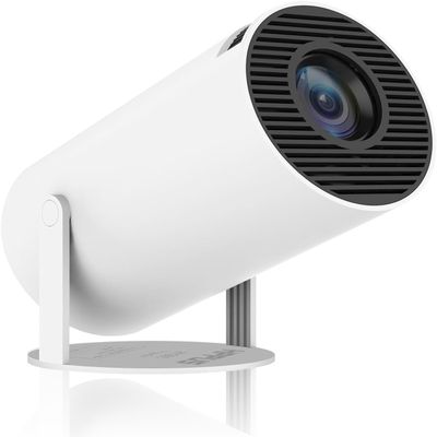 [180Adjustable Stand] Smart Mini Projector with Android TV, Upgrade HY300 Pro Portable Projector with WiFi and Bluetooth, 4K Support, Auto Keystone