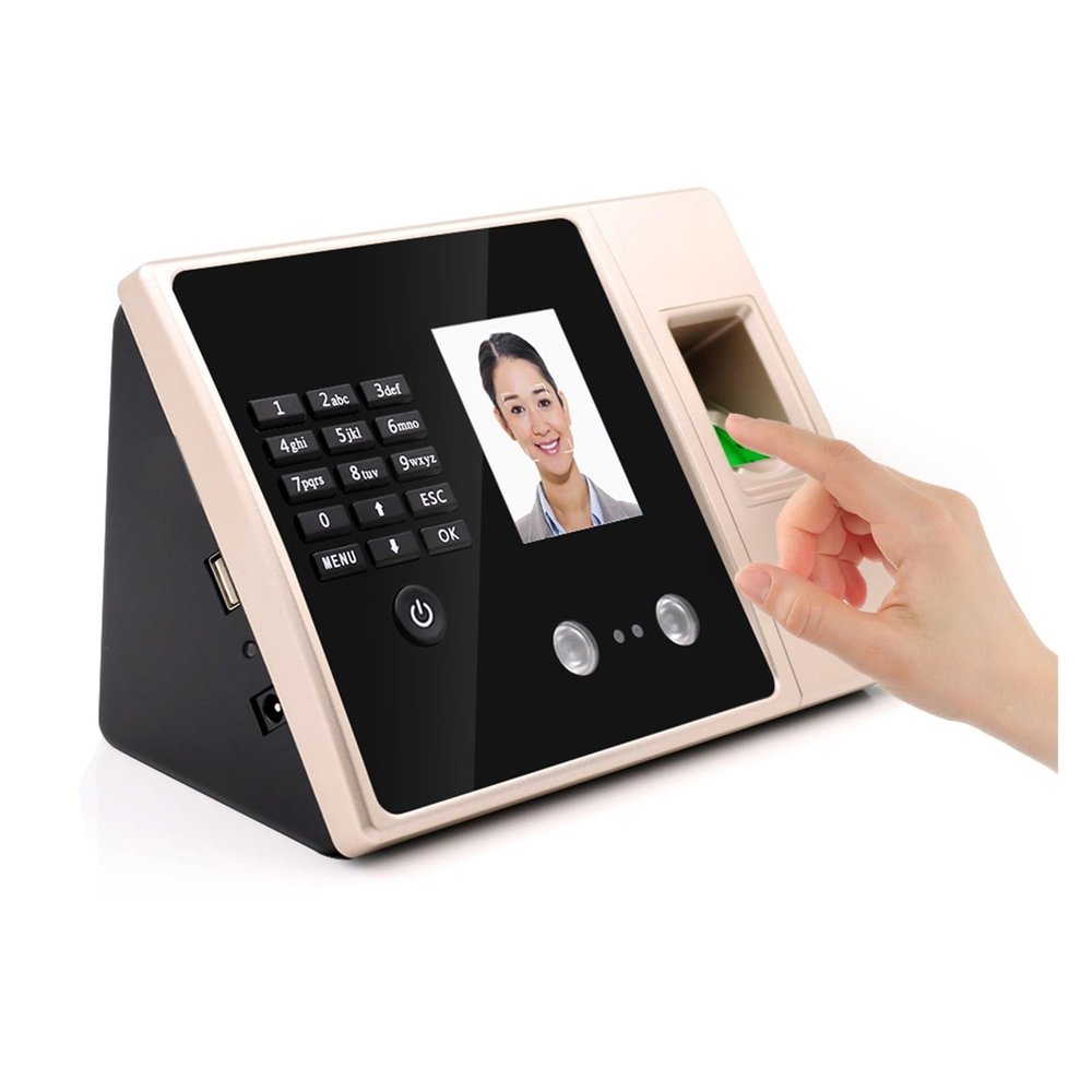 Clocking in Machine for Employees Small Business Intelligent Biometric Fingerprint Time Attendance Machine with HD Display Screen Time Clock Support Face Fingerprint,