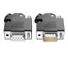 45 Degree Wire Outlet DB9 Connector 2 Row 9pin Male Female Angled Connector Side Outlet 45  Plastic 9Pin Serial Port Plug(2AFemale) view 2
