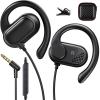 ACANDYA 3.5mm Wired Earbuds Over Ear Headphones for iPod/MP3 Laptop for Android Open Ear Sport Headset for Airplane School Students Running Exercise Gym Workout Earphones with Microphone Black view 1