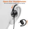 ACANDYA 3.5mm Wired Earbuds Over Ear Headphones for iPod/MP3 Laptop for Android Open Ear Sport Headset for Airplane School Students Running Exercise Gym Workout Earphones with Microphone Black view 2