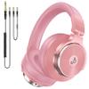 Rumoon Wired Over Ear Headphones, Studio Monitor & Mixing DJ Headphones with 50mm Neodymium Drivers and 1/4 to 3.5mm Jack for Guitar AMP Podcast Piano Keyboard, Pink view 1