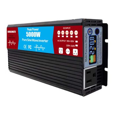 12V DC to 230V 60Hz AC Converter,5000W Pure Sine Wave Power Inverter for RV,Truck,Home W/LED Display,Car with 1 Outlets