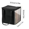 12" Vinyl Record Storage Bag | DJ Record Box Organizer Carrying Bag With Lids & Handles | LP Records Album Storage Case Holds Up 50 Vinyl Albums With Clear Window view 2