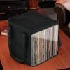 12" Vinyl Record Storage Bag | DJ Record Box Organizer Carrying Bag With Lids & Handles | LP Records Album Storage Case Holds Up 50 Vinyl Albums With Clear Window view 4