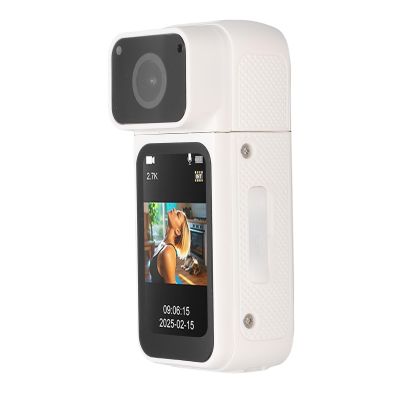 EBTOOLS 2.7K Thumb Action Camera, 1.47 Inch Color Screen, Magnetic Wearable Camcorder, 180 Rotation, 170 Wide Angle, WiFi Transfer, Touch Recording, POV Camera, for Work, Travel (White)