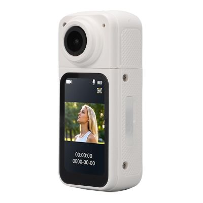 EBTOOLS 2.7K Thumb Action Camera, 1.47 Inch Color Screen, Magnetic Wearable Camcorder, 12MP, 180 Rotation, 170 Wide Angle, WiFi Transfer, Touch Recording, POV Camera, for Travel (White)