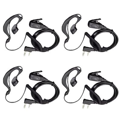 CENMIGO G-Type Walkie Talkie Earpiece with Earhook and MIC, Two-Way Radio Earpiece with Mic (2-Pin K-Type 4 Pack)