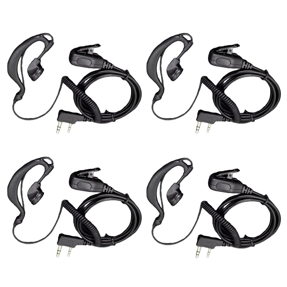 CENMIGO G-Type Walkie Talkie Earpiece with Earhook and MIC, Two-Way Radio Earpiece with Mic (2-Pin K-Type 4 Pack)