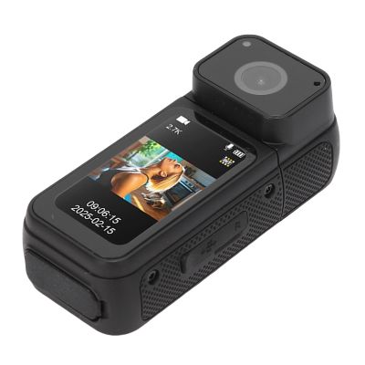 Jectse POV Portable Camcorder, 2.7K Thumb Action Camera Wearable with Magnetic Lanyard, 180 Degree Rotation, WiFi, Type C, for Work, Travel, Pet Walk (Black)