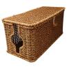 blloocod Cord Organizer Cable Management Box Imitation Rattan Desk Storage PC Office Wire Organizer Living Room Appliances Rectangle- 35cmx15.5cmx15.5cm view 1