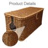 blloocod Cord Organizer Cable Management Box Imitation Rattan Desk Storage PC Office Wire Organizer Living Room Appliances Rectangle- 35cmx15.5cmx15.5cm view 2