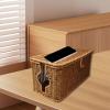 blloocod Cord Organizer Cable Management Box Imitation Rattan Desk Storage PC Office Wire Organizer Living Room Appliances Rectangle- 35cmx15.5cmx15.5cm view 3