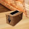 blloocod Cord Organizer Cable Management Box Imitation Rattan Desk Storage PC Office Wire Organizer Living Room Appliances Rectangle- 35cmx15.5cmx15.5cm view 4