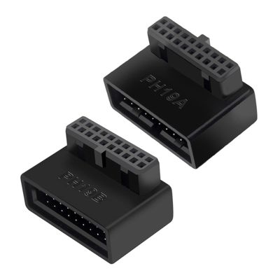 Geavonyg USB 3.0 19Pin/20Pin Male to Female Connector Header 90 Degree Converter Computer Accessory for Desktop Motherboard