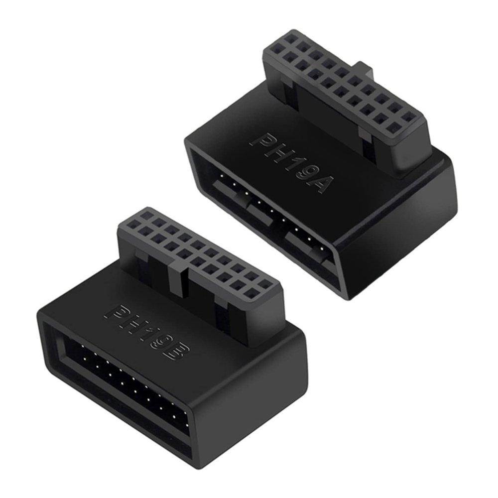 Geavonyg USB 3.0 19Pin/20Pin Male to Female Connector Header 90 Degree Converter Computer Accessory for Desktop Motherboard