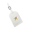 Additional Travel Document Holder Made of PU Leather with Highlighting of the Golden Plane Plan and Built-in Card Slot for Tourists. Faux Leather Passport Holder with Signature Slot, White, Mass view 1