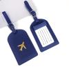 Additional Travel Document Holder Made of PU Leather with Highlighting of the Golden Plane Plan and Built-in Card Slot for Tourists. Faux Leather Passport Holder with Signature Slot, White, Mass view 4