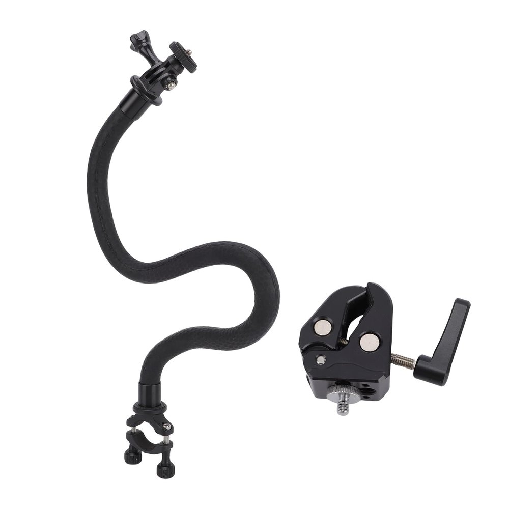 Bewinner Gooseneck Clamp Camera Mount, 180 Rotation Flexible Gooseneck Camera Stand, 1/4 Inch Universal Screw Cam Holder Bracket for Microphone Phone