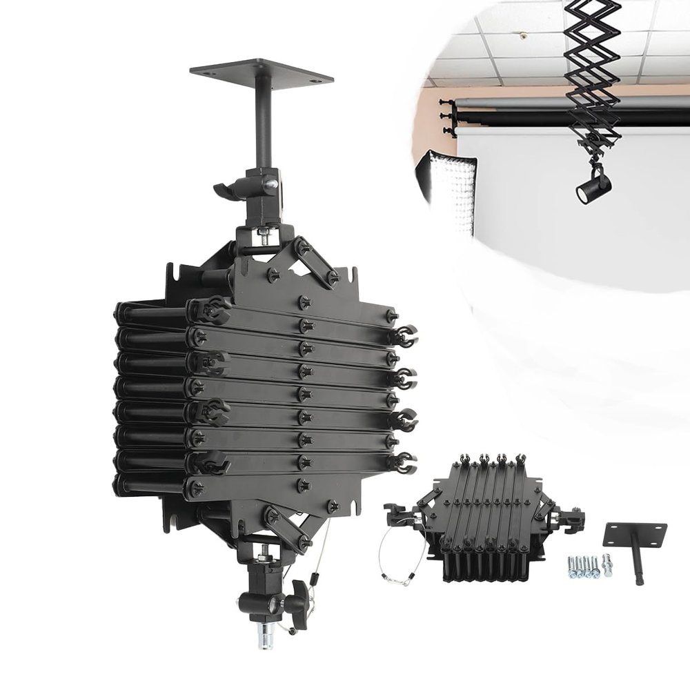 2M/78.7inch Drop Pantograph for Studio Ceiling Rail System Pantograph Studio Arm Wall Mounted Constant Force Hinged Telescopic Boom Studio Lighting Hanging Equipment