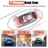 3 Channel Dash Cam Front and Rear Inside | 1080P Car DVR Camera | 170 Wide Angle | Included 64GB Card | Super Night Vision | Parking Monitor | Loop Recording | Reversing Camera view 2