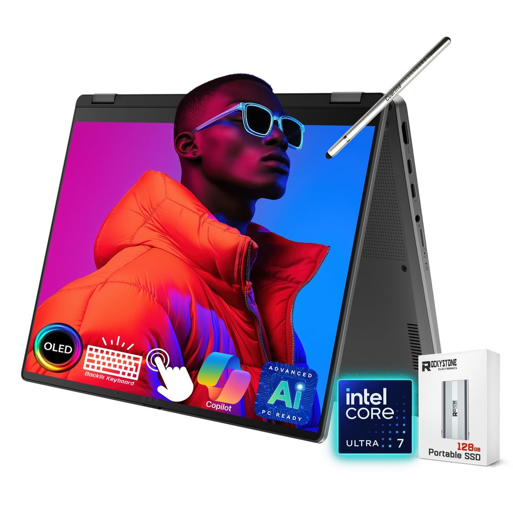 ASUS Vivobook Flip 2-in-1 Laptop, 14" 2K OLED Touchscreen, Intel Core Ultra 7 256V(>i9-12900K, 4.8 GHz), AI Ready, Copilot PC, Backlit Keyboard, Wi-Fi 7, Gray, Windows 11 Home(16GB DDR5 RAM | 1TB SSD)
