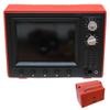 Dollhouse TV 1:12 Scale USB Rechargeable Mini TV Toy That Can Play Video with LCD Screen & 180 Rotatable Antenna Dollhouse Furniture for DIY Setting, Red view 1