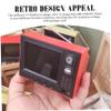 Dollhouse TV 1:12 Scale USB Rechargeable Mini TV Toy That Can Play Video with LCD Screen & 180 Rotatable Antenna Dollhouse Furniture for DIY Setting, Red view 3