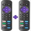 2 Pack Replacement Remote Control Only for Roku TV, Compatible for TCL Roku/Hisense Roku/Onn Roku/Sharp Roku/Philips Roku/Element Roku/Westinghouse Roku TVs (Not for Roku Stick, Box or Speaker) view 1