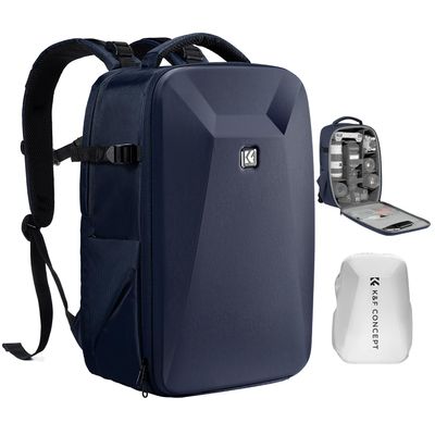 K&F CONCEPT Camera Backpack,Hardshell Photography DSLR Camera Bag with 15-15.6 Inch Laptop Compartment Hard Shell Camera Case Compatible with Canon/Nikon/Sony/DJI Mavic Drone
