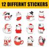 12 Pcs Christmas Cat Stickers Set, Cute Santa Hat Kitty Cup Mug Chimney Box Scarf Sweater Design, Holiday Vinyl Stickers for Laptop, Water Bottle, Phone, Window, Helmet 3 Inches view 2
