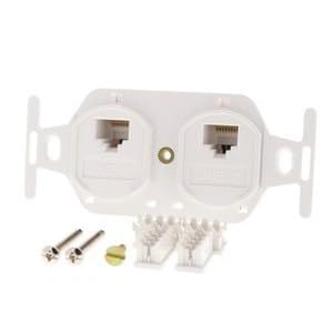 #US Duplex White Phone Jack Voice 8-Wire Cat3 T568B Type 106 & 110 41367-I