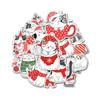 12 Pcs Christmas Cat Stickers Set, Cute Santa Hat Kitty Cup Mug Wreath Box Sweater Designs, Holiday Vinyl Stickers for Laptop, Water Bottle, Phone, Window, Helmet 4 Inches view 1