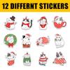 12 Pcs Christmas Cat Stickers Set, Cute Santa Hat Kitty Cup Mug Wreath Box Sweater Designs, Holiday Vinyl Stickers for Laptop, Water Bottle, Phone, Window, Helmet 4 Inches view 2