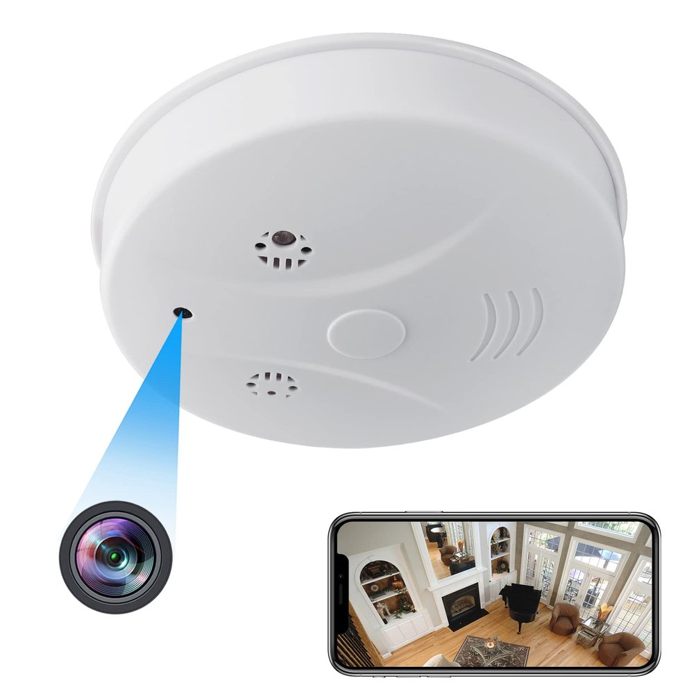 Hidden Camera Smoke Detector Video Small Cam 1080P HD Wireless WiFi Camera with Night Vision & Motion Detection Indoor Security Camera
