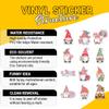 12 Pcs Christmas Gnome Stickers Set, Cute Holiday Scandinavian Designs with Candy Cane, Gift, Gingerbread, Cocoa Cup, Poinsettia and Snowflake Hats, Festive Vinyl Stickers Laptop Bottle 4 Inches view 4