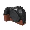 R8 Case, PU Litchi Leather Camera Bag Bottom Opening Half Body Case Cover Shell for Canon Eos R8 with Neck Strap (Coffee) view 4