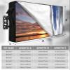 Outdoor TV Cover 70 to 75 Inch Watercolor Blue Grey Oil Painting Art Weatherproof Waterproof TV Screen Protector with Zipper&Pocket Modern Abstract Outside Flat TVs Enclosure view 4
