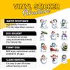 12 Pcs Snowman Stickers Set, Cute Winter Snowman Designs with Gifts, Broom, Umbrella, Lantern, Tree and Cozy Accessories, Holiday Stickers for Laptop, Water Bottle, Phone, Window, Helmet 7 Inches view 4
