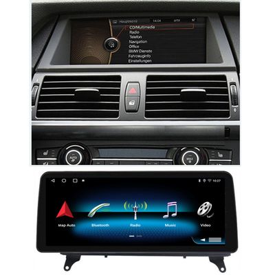 10.25'' Car Stereo with Wireless CarPlay Android Auto with CIC-System fit for BMW X5 E70 X6 E71 E72 xDrive30d xDrive35d 35i 40d 50i M50d, HD Touchscreen Radio Bluetooth, Mirror Link, FM, SWC