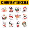 12 Pcs Christmas Cat Stickers Set, Cute Santa Hat Kitty Sweater Scarf Ornament Wreath Holiday Designs, Festive Vinyl Stickers for Laptop, Water Bottle, Phone, Window, Helmet 5 Inches view 2